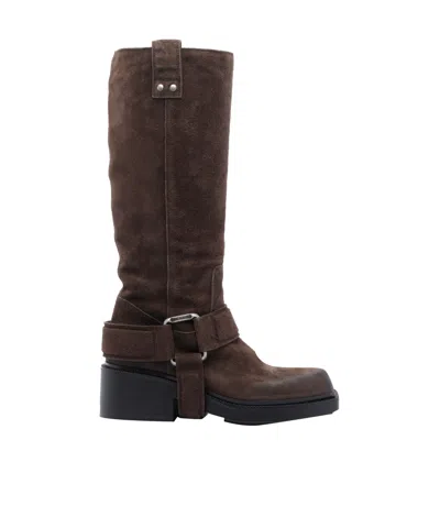 Vic Matie Squared Toe Heeled Boots In Brown