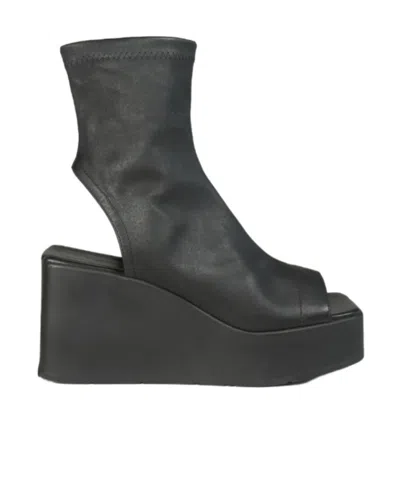 Vic Matie Square-toe Platform Sandals In Black