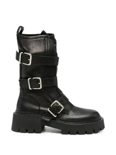 Vic Matie Stivale Rock Buckle-strap Chunky-sole Boots In Black