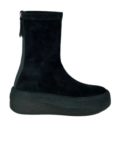 Vic Matie Stretch Platform Ankle Boots In Black