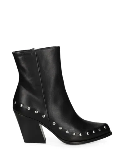 Vic Matie Studded Leather Boots In Black