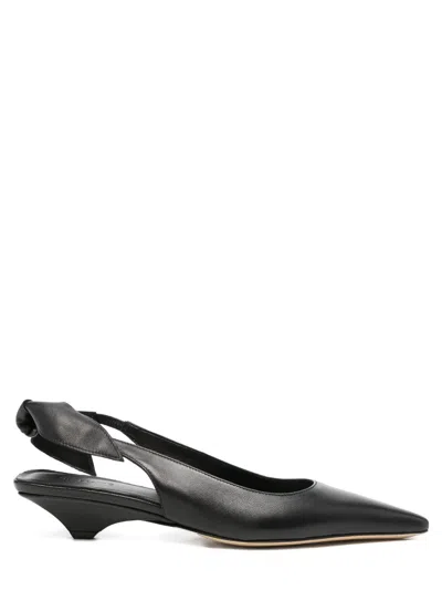 Vic Matie Stylish Heeled Leather Shoes For Women In Black