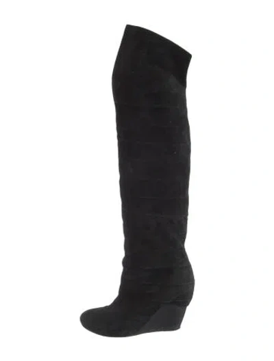 Pre-owned Vic Matie Suede Boots In Black