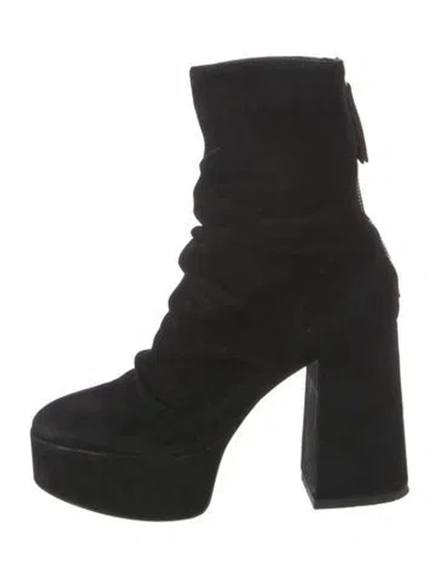 Pre-owned Vic Matie Suede Boots In Black