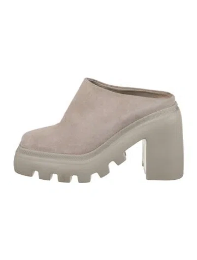Pre-owned Vic Matie Suede Mules In Neutrals