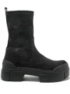 Vic Matie Suede Platform Boots In Black
