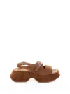 Vic Matie' Suede Platform Sandal In Brown