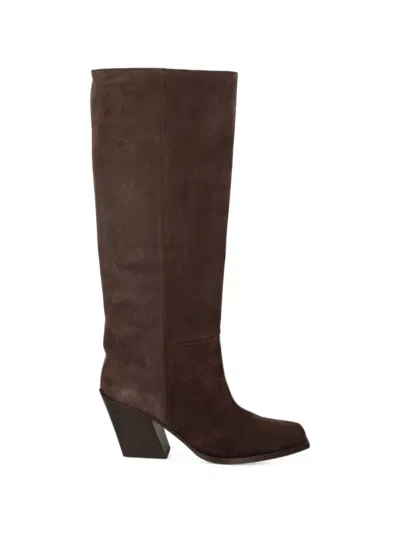 Vic Matie Suede Pointed-toe Boots In Brown