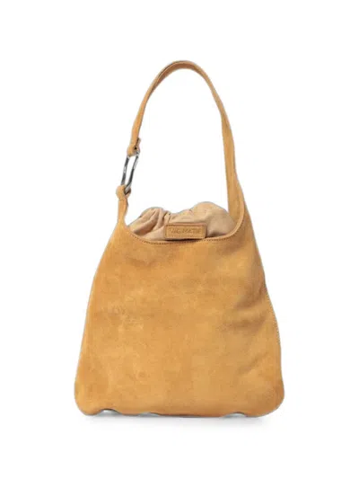 Vic Matie Suede Shoulder Bag In Brown