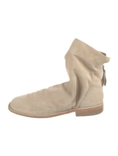Pre-owned Vic Matie Suede Slouch Boots In Neutrals