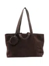 Vic Matie Suede Zip-closure Tote Bag In Brown