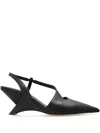VIC MATIE SWAN CUT OUT-DETAIL SLINGBACK HEELS