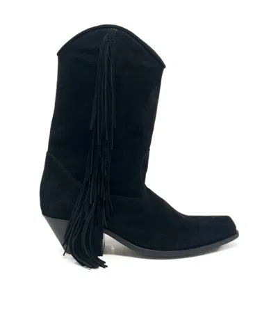 Vic Matie Tassel Ankle Boots In Black