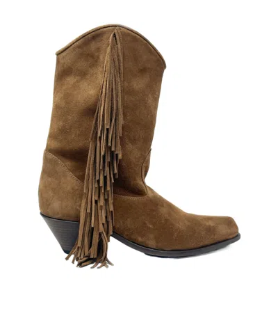 Vic Matie K12 Fringed Cowboy Boots In Brown