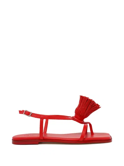 Vic Matie Tassel-detail Buckle-fastening Sandals In Red