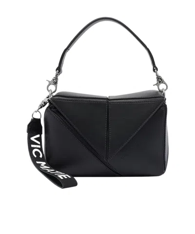 Vic Matie Top Handle Shoulder Bag In Black