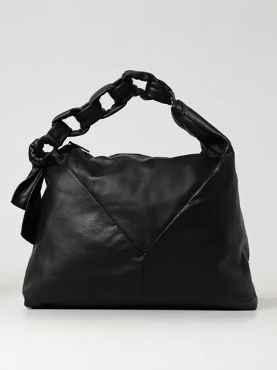 Vic Matie Leather Tote Bag In Black