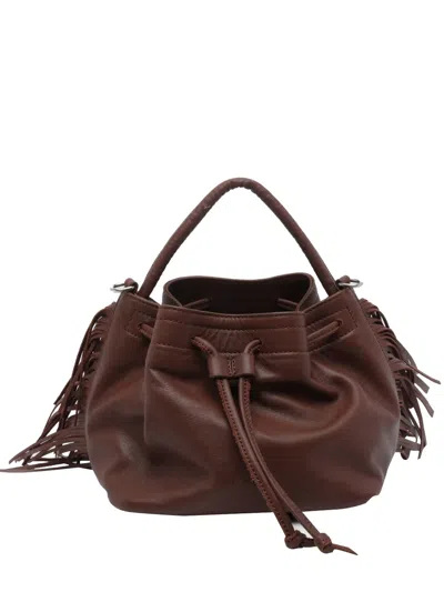 Vic Matie Travel Fringes Bucket Bag In Brown