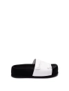 Vic Matie Bubble Leather Platform Slides In Black  
