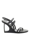 Vic Matie Round Toe High Heel Sandals In Black