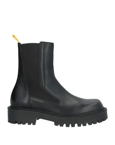 Vic Matie Vic Matiē Man Ankle Boots Black Size 9 Leather, Textile Fibers