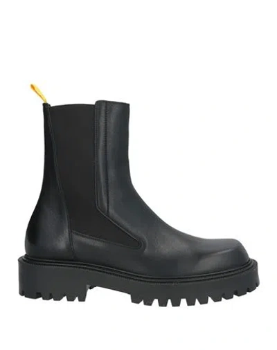 Vic Matie Vic Matiē Man Ankle Boots Black Size 10 Leather, Textile Fibers