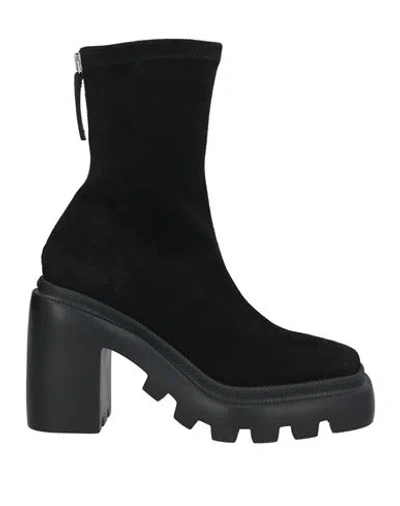 Vic Matie Vic Matiē Woman Ankle Boots Black Size 7 Leather In Black