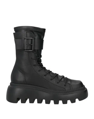 Vic Matie Vic Matiē Woman Ankle Boots Black Size 7 Leather, Synthetisches Material