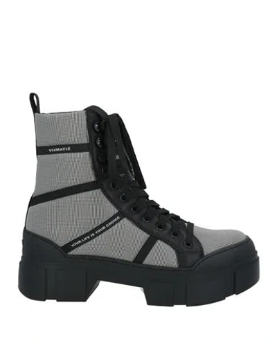 Vic Matie Vic Matiē Woman Ankle Boots Black Size 7 Leather, Textile Fibers