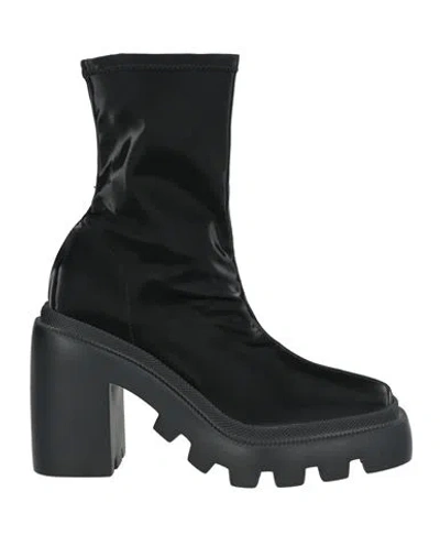 Vic Matie Vic Matiē Woman Ankle Boots Black Size 8 Textile Fibers In Gray