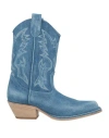 Vic Matie Vic Matiē Woman Ankle Boots Blue Size 8 Textile Fibers