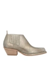 Vic Matie Vic Matiē Woman Ankle Boots Bronze Size 8 Leather In Yellow