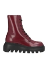 Vic Matie Vic Matiē Woman Ankle Boots Burgundy Size 10 Soft Leather In Red