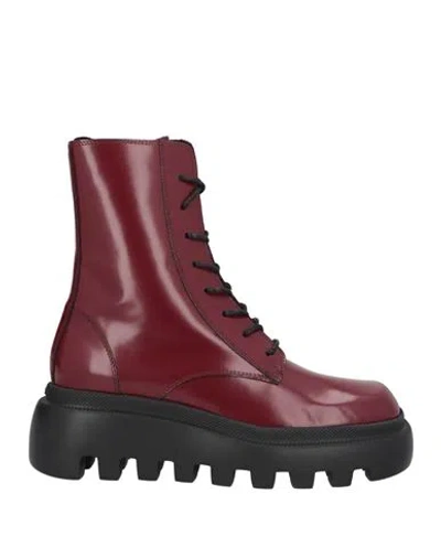 Vic Matie Vic Matiē Woman Ankle Boots Burgundy Size 10 Soft Leather In Red