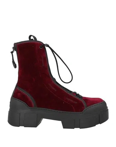 Vic Matie Vic Matiē Woman Ankle Boots Burgundy Size 7 Textile Fibers In Red