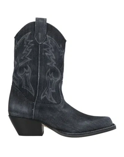 VIC MATIE VIC MATIĒ WOMAN ANKLE BOOTS CHARCOAL SIZE 8 TEXTILE FIBERS