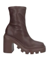 Vic Matie Vic Matiē Woman Ankle Boots Chocolate Brown Size 10 Textile Fibers