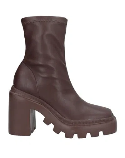 Vic Matie Vic Matiē Woman Ankle Boots Chocolate Brown Size 10 Textile Fibers