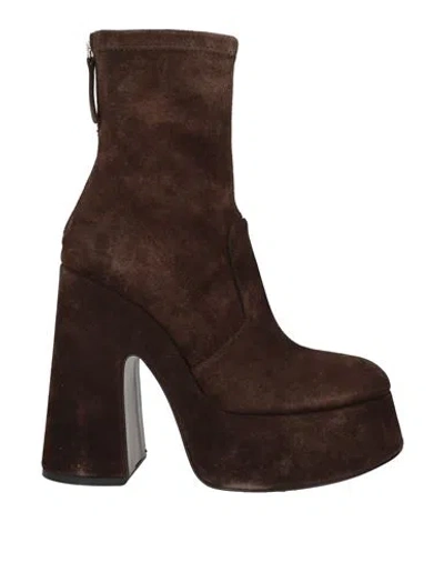 Vic Matie Vic Matiē Woman Ankle Boots Dark Brown Size 10 Leather