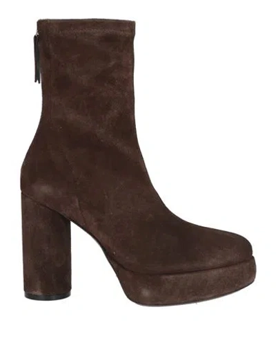 Vic Matie Vic Matiē Woman Ankle Boots Dark Brown Size 10 Leather