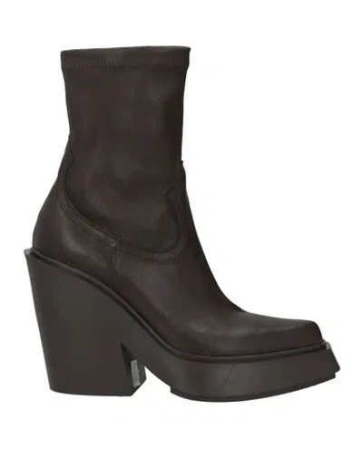 VIC MATIE VIC MATIĒ WOMAN ANKLE BOOTS DARK BROWN SIZE 8 LEATHER