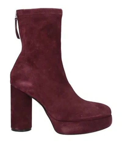 Vic Matie Vic Matiē Woman Ankle Boots Plum Size 8 Leather In Purple