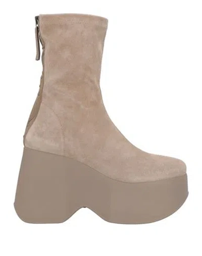 Vic Matie Vic Matiē Woman Ankle Boots Taupe Size 11 Leather In Grey