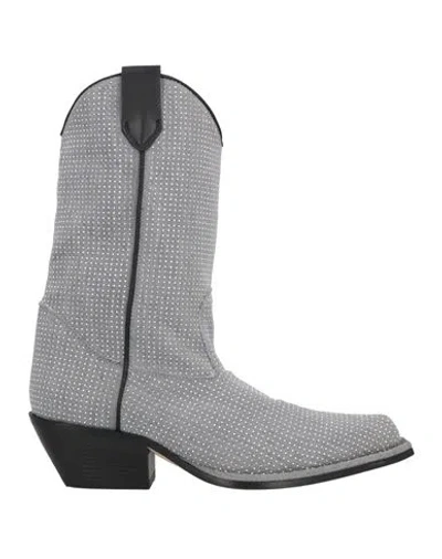 VIC MATIE VIC MATIĒ WOMAN ANKLE BOOTS GREY SIZE 7.5 TEXTILE FIBERS