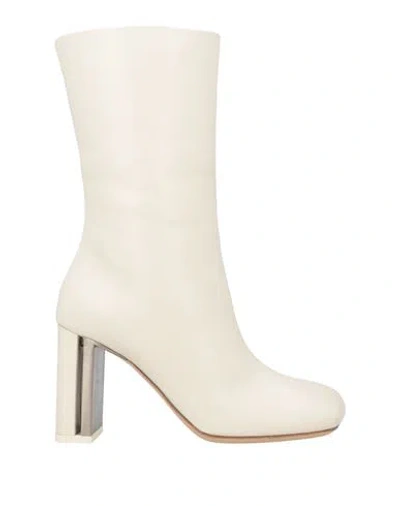 Vic Matie Vic Matiē Woman Ankle Boots Ivory Size 6 Leather In White