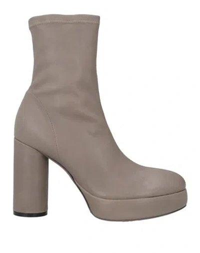 Vic Matie Vic Matiē Woman Ankle Boots Lead Size 11 Soft Leather In Grey