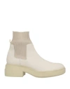 Vic Matie Vic Matiē Woman Ankle Boots Light Grey Size 10 Leather, Textile Fibers In Neutral