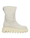 Vic Matie Vic Matiē Woman Ankle Boots Light Grey Size 10 Leather In White