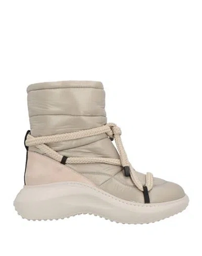 Vic Matie Vic Matiē Woman Ankle Boots Light Grey Size 11 Textile Fibers, Leather In Gray