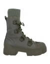 Vic Matie Vic Matiē Woman Ankle Boots Military Green Size 7 Textile Fibers In Green